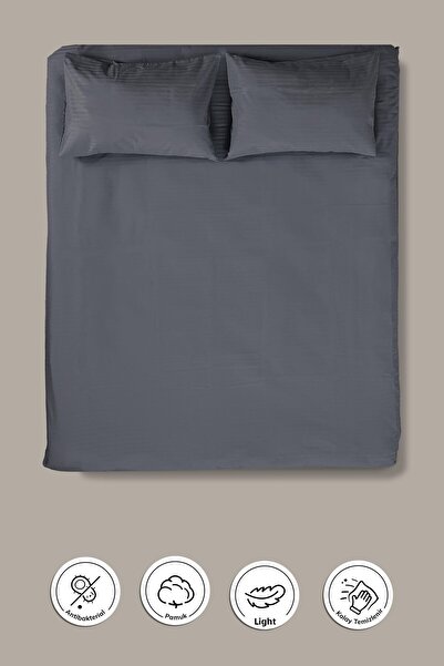 Cotto Home Set cuvertură de pat dublă din satin de bumbac cu cearșaf elastic ...