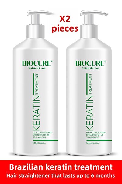 Biocure مُنعم الشعر الدائم بالكيراتين البرازيلي للعناية بالشعر، فرد الشعر الب...
