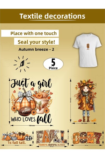 AGG Reklam Iron-On Clothing Label Autumn Breeze -2 Set of 5