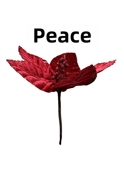 Huzur Party Store Burgundy Holly 20 cm Dark Red Velvet Glittered Christmas Pine Tree with Buds New Year Artificial Flower