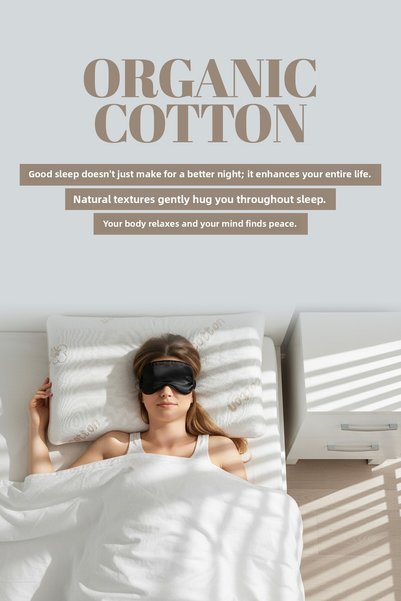 Pillow Market وسادة فيسكو لتقويم العظام من القطن العضوي - 100% قطن مريحة للتحكم في الرطوبة [قطعتان] (متوسطة النعومة)