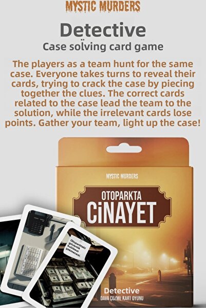 EFBUTİK لعبة بطاقات المحقق - جريمة قتل في موقف السيارات