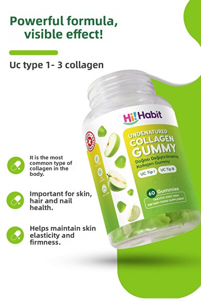 Hi Habit Collagen Type1 Type3 Apple Flavored - Acv Apple Cider Vinegar Flavored Gummy Supplement Set
