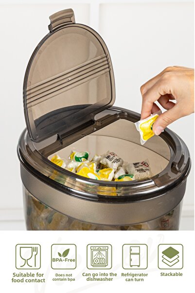 Vienev 2-Piece 8 Liter Large Plastic Detergent Storage Box – Anthracite Lid and Body