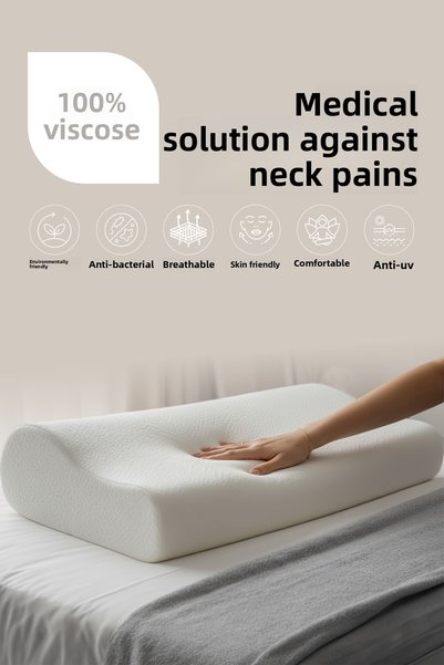 Pillow Market Orthopedic Visco Pillow Neck Alignment Single-Sided Visco Pillow Super Soft [2 Pieces] (Medium Soft)