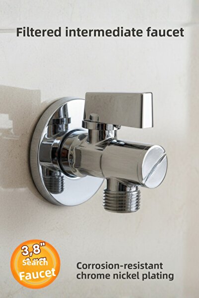 Badem10 Intermediate Faucet 3/8 Filtered Brass Chrome Faucet Laundry Dishwasher Bathroom Kitchen Intermediate Faucet