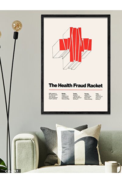 CeSht Pictură într-o singură bucată cu cadru din lemn negru The Health Fraud ...
