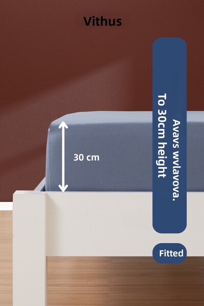 Vithus 100% Cotton Combed Elastic Fitted Sheet, Single, Double, and King Size