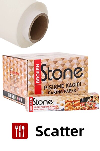 Broken Stone ورق خبز معبأ في علبة 37 سم × 50 متر سهل الاستخدام في المطبخ ورق خبز 1 علبة 12 قطعة