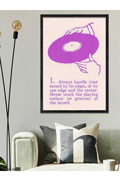 CeSht Pink Plaque One Piece Black Wooden Framed Painting