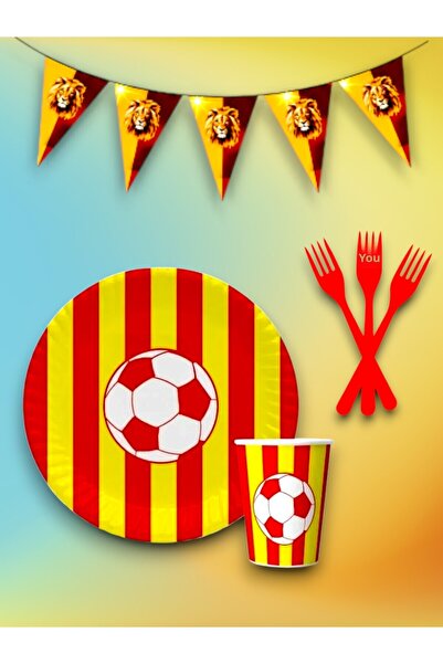 partylady مجموعة أدوات تقديم الطعام ذات الاستخدام الواحد ذات الطابع الأصفر وا...