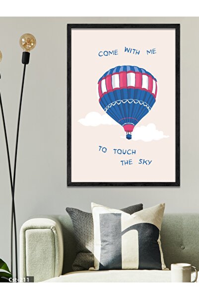 CeSht To Touch the Sky Balloon One Piece Black Wooden Framed Painting