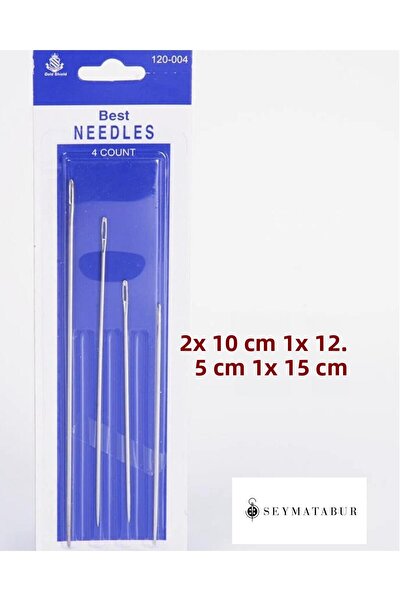 BALIM ÖRGÜ EVİ إبرة معدنية طويلة 10-12.5-15 سم (أميغورومي، لحاف، خيط الخياطة)