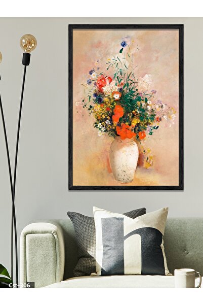 CeSht Colors in a Vase One Piece Black Wooden Framed Painting