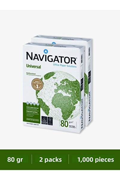 NAVİGATÖR ورق نسخ مقاس A4 بحجم 80 جرام - عبوتان تحتويان على 1000 ورقة