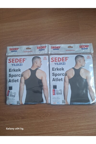Sedef Men's Sports Tank Top Black XL Size Set of 2