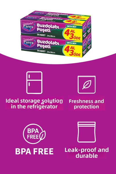 Parex Refrigerator Bag Buy 4 Pay 3 Medium Size