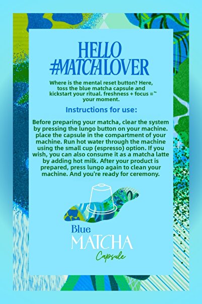 Mim and More Blue Matcha Capsule – Nespresso Compatible, Blue Spirulina Superfood Matcha Powder, Pack of 10