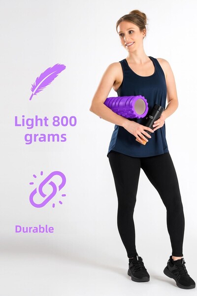 Telvesse High Density Pilates Foam Massage Roller – Lightweight and Durable Foam Roller Purple
