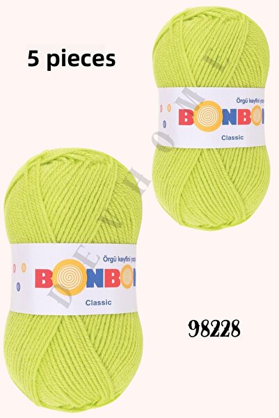 devhome Bonbon Classic Hand Knitting Yarn 100 Gr - Soft Acrylic Yarn – Suitable for Knitting and Crochet 5 Pieces