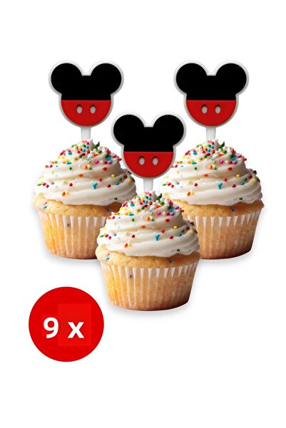 DECOROMA 6 τεμάχια διακοσμητικών cupcake με θέμα τον Μίκυ Μάους (ΓΕΝΕΘΛΙΑ) - ...