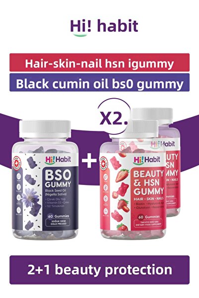 Hi Habit Hsn Hair, Skin and Nail Vitamin - Bso Black Seed Oil Supplement Food...