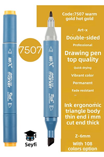 SEYFİKİRTASİYE Professional Double Tarfine Fine Tip Ink Permanent Drawing Pen...