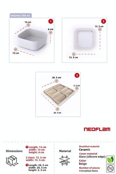 NEOFLAM Fika One 4-Piece Breakfast Set Beige