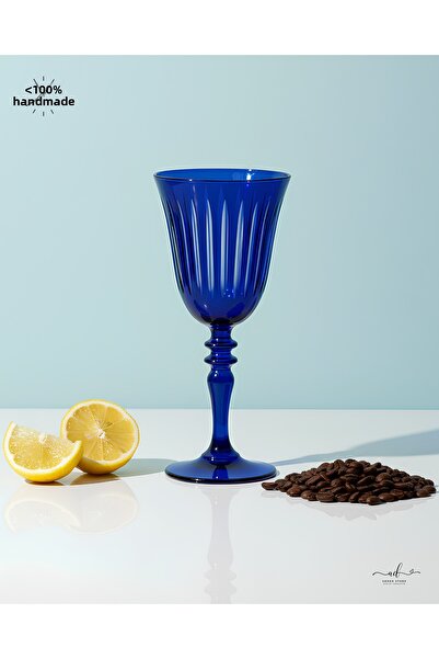 AKDEN STORE Crystal Decor Handcrafted Tall Goblet, Glass