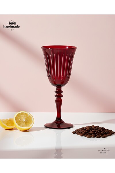 AKDEN STORE Crystal Decor Handcrafted Tall Goblet, Glass