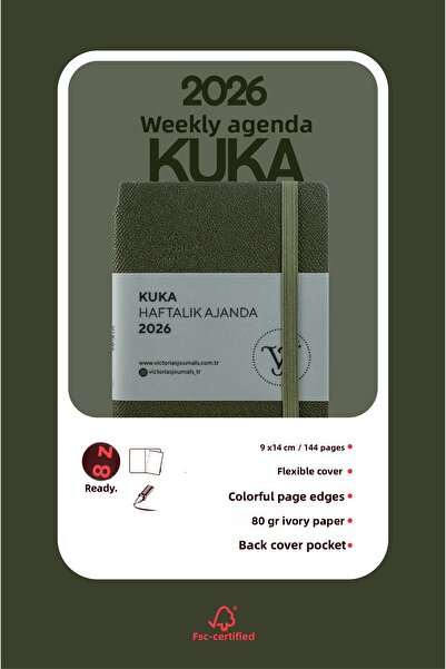 Victoria's Journals Kuka 2026 Weekly Pocket Agenda Flexible Cover