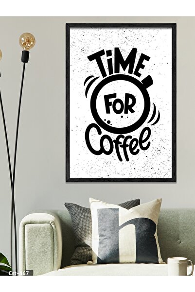 CeSht Time For Coffee Pictură dintr-o singură bucată cu ramă din lemn negru