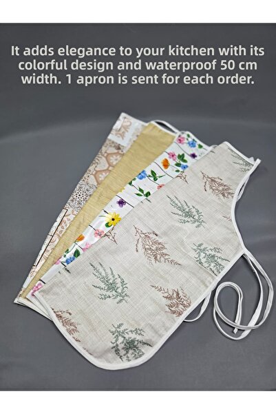 Başak Ev Tekstili Waterproof Pvc Tarpaulin Apron Assortment - 1 Piece 50 cm Apron |   Colorful, Piping Kitchen Apron