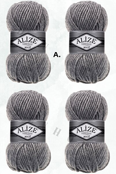 devhome Alize Superlana Maxi 100g Thick Wool Hand Knitting Yarn – Ideal for Winter Knitting 100m 4 Pieces