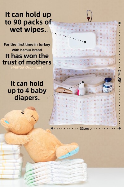 HAMUR Mother Baby Care Bag Newborn Changing Organizer Bag Organizer Solid Beige