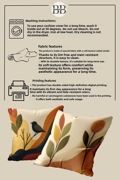 Belle Benoit 2-Piece Embroidery Punch Christmas Patterned, Double-Sided Digital Printing, Pillowcase, Throw Pillow Cover, Zippered