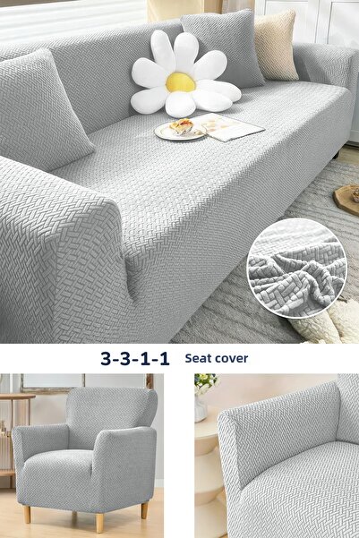 DONATEV 3.3.1.1 Комплект калъфи за диван с ластична лента / сив