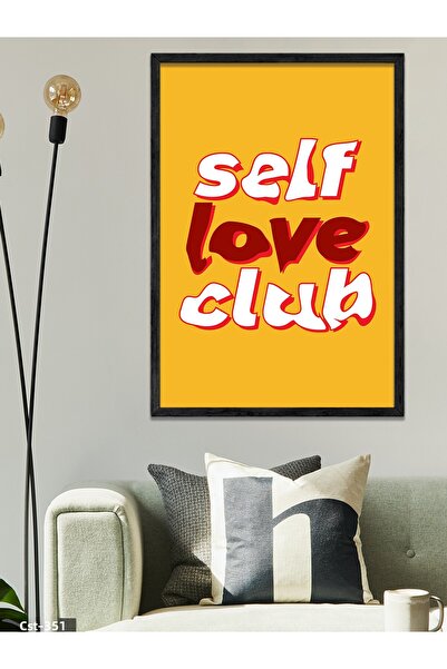 CeSht لوحة ذات إطار خشبي أسود من قطعة واحدة من Self Love Club