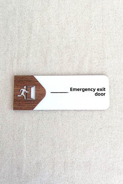 Kuzeylina لافتة باب الخروج في حالات الطوارئ - لافتة توجيه الطوارئ MDF |   19x...