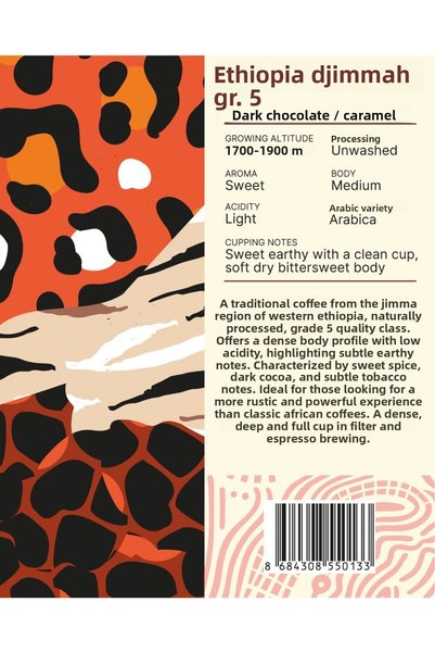 Mare Mosso Caffe ê Vendite Ethiopia Djimmah Gr.5 Regional Filter Coffee 250 Gr.