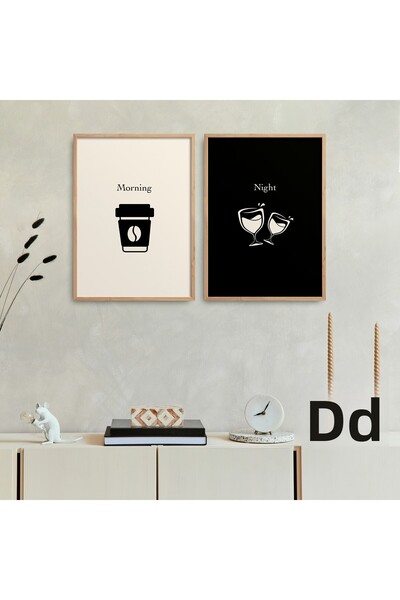 HOMEPACK Set of Two Framed Painting Morning Night Set Poster Painting Double11