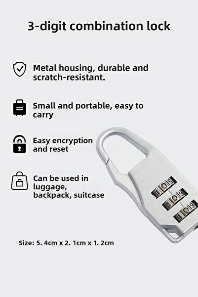 Weather Forecast 3 Digit 20 mm Combination Resettable Cabinet Luggage Bag Lock Padlock Cin537Sl
