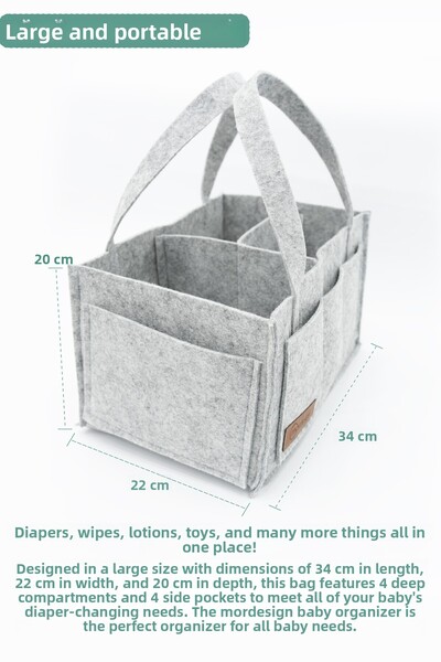 mordesign Felt Mother Baby Care Bag Newborn Baby Changing Organizer Portable Organizer