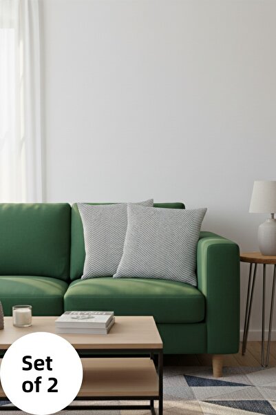 Miracolo Home 43x43 Gray Cotton Decorative Throw Pillow Cover - 2 Pieces