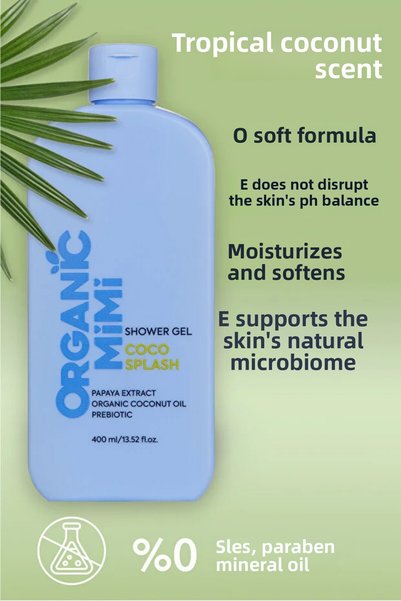 ORGANİC MİMİ Body Care Set: Body Lotion and Shower Gel Coconut Moisturizing Softening Coco Splash