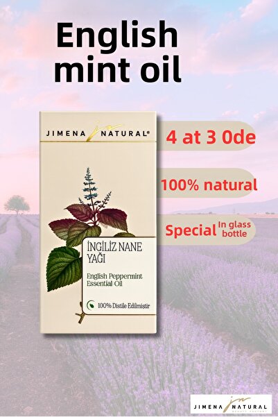 Jimena Natural زيت النعناع الإنجليزي العطري 30 مل - العناية بالشعر والبشرة