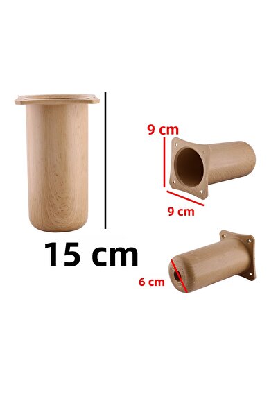 Badem10 (4 bucăți) plastic Liva fag bej 15 cm mobilier canapea scaun pat picior de ridicare pentru pat picioare