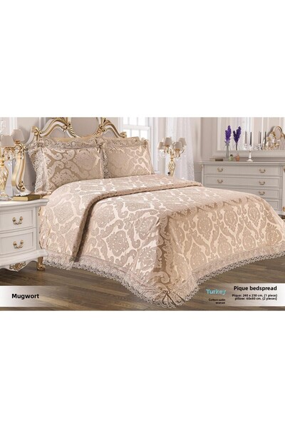 by acar home paris غطاء سرير من قماش البيكيه مكون من 3 قطع