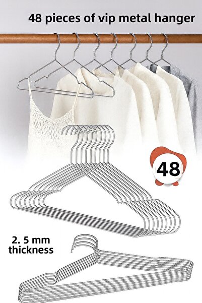 Vip Home Concept Market Ürünleri Метална закачалка за дрехи, 48 БРОЯ, закачалка за дрехи, закачалка за панталони, закачалка от тел VIP