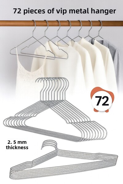 Vip Home Concept شماعة ملابس معدنية، 72 قطعة، شماعة ملابس، شماعة سراويل، شماع...
